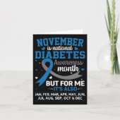 November is Diabetes Bewustmakingsblauw en Grijs Kaart (Voorkant)