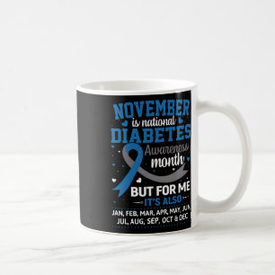 November Is Diabetesbewustzijnsmaand Blauw En Grij Koffiemok