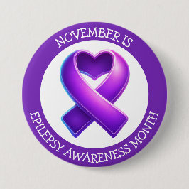 November is Epilepsy Awareness Month Ronde Button 7,6 Cm
