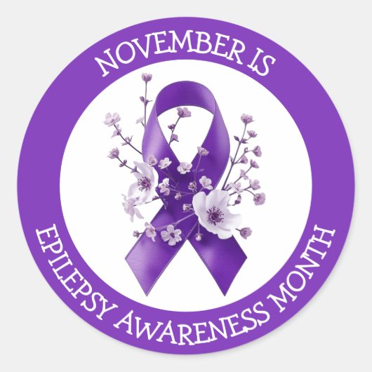 November is Epilepsy Awareness Month Ronde Sticker (Voorkant)