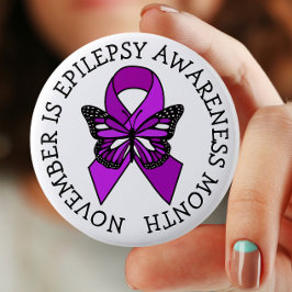 November is Epilepsy Bewustmaands Ronde Button 5,7 Cm