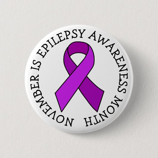 November is Epilepsy Bewustmaands Ronde Button 5,7 Cm (Voorkant)