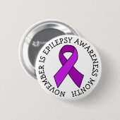 November is Epilepsy Bewustmaands Ronde Button 5,7 Cm (Voorkant /achterkant)