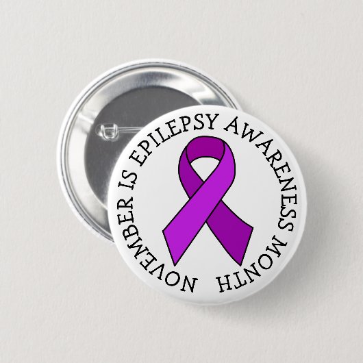 November is Epilepsy Bewustmaands Ronde Button 5,7 Cm (Voorkant /achterkant)