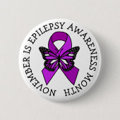 November is Epilepsy Bewustmaands Ronde Button 5,7 Cm (Voorkant)
