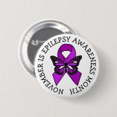 November is Epilepsy Bewustmaands Ronde Button 5,7 Cm (Voorkant /achterkant)