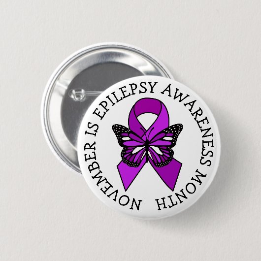 November is Epilepsy Bewustmaands Ronde Button 5,7 Cm (Voorkant /achterkant)