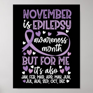 November is het Epilepsy Bewustmakingslint Poster