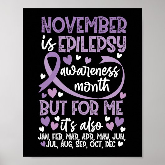 November is het Epilepsy Bewustmakingslint Poster (Voorkant)