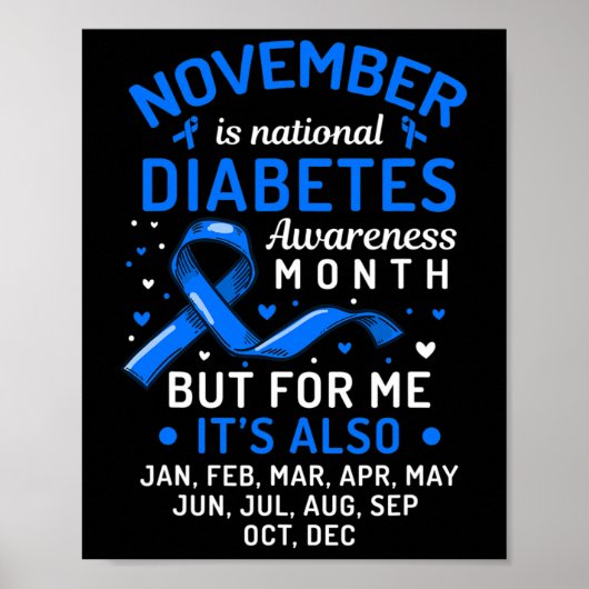 November is Nationale Diabetes Bewustmakingssteun Poster (Voorkant)