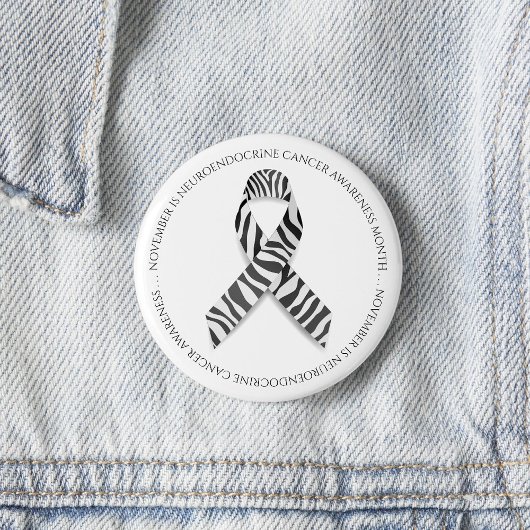 November is Neuroendocriene Kankermaand Zebra Ronde Button 5,7 Cm