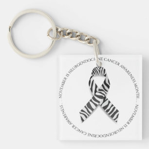 November is Neuroendocriene Kankermaand Zebra Sleutelhanger