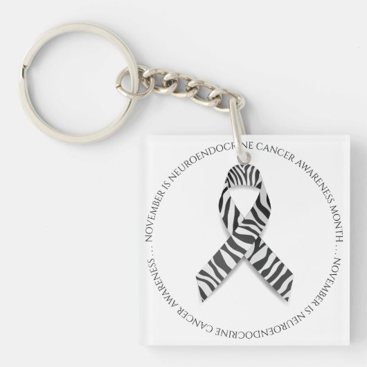 November is Neuroendocriene Kankermaand Zebra Sleutelhanger (voorkant)