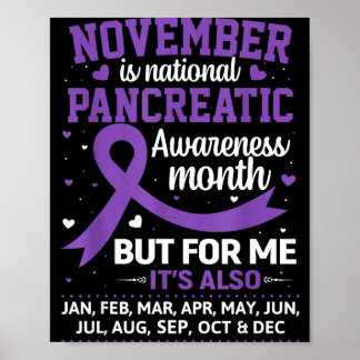 November is Pancreatic Cancer Awareness Paars Poster