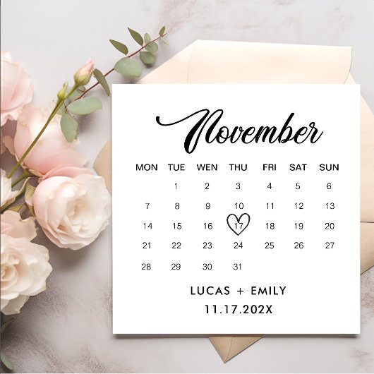 November Kalender Donker Zwart Bruiloft Servet