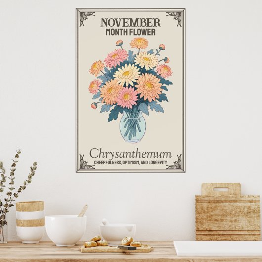 November maand bloem poster (Keuken)