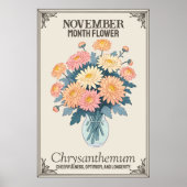 November maand bloem poster (Voorkant)