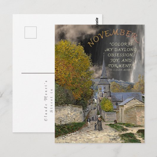 November maand Monet Art Quote Briefkaart (Voorkant / Achterkant)