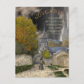 November maand Monet Art Quote Briefkaart (Voorkant)