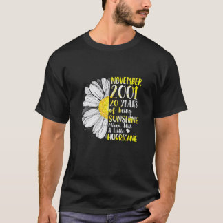 November meisje 2001 20 jaar oud 20 zonneschijn ge t-shirt