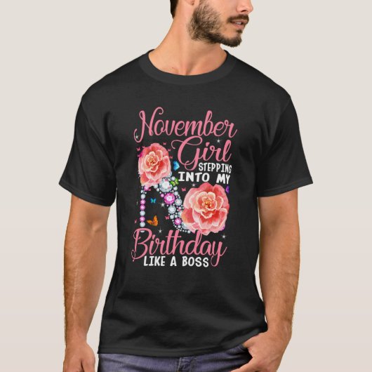 November meisje steekt mijn verjaardag in als een  t-shirt (Voorkant)