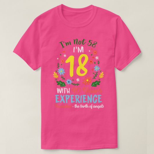 November Meisjes Bloemen T-shirt 58 Jaar Oud IM ni (Design voorkant)