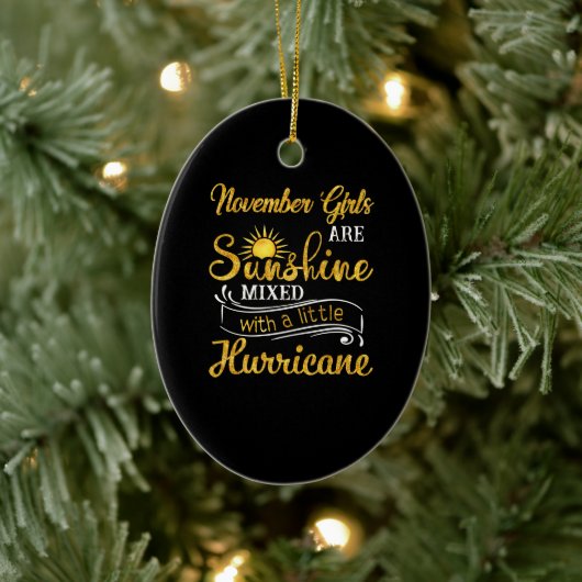 November meisjes zijn zonneschijn gemengd kleine o keramisch ornament (Boom)