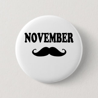 November Mustache!! Ronde Button 5,7 Cm