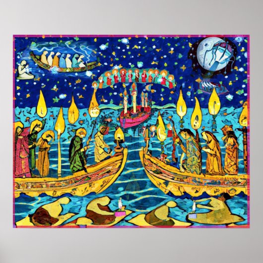 November Naive Folk Art Autumn Celebration Poster (Voorkant)