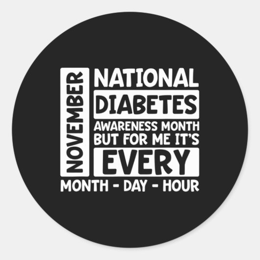 November Nationale Diabetes Maand Ronde Sticker (Voorkant)