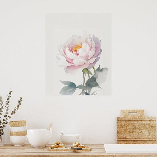 November Peony Birth Flower Poster (Keuken)