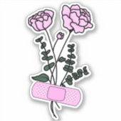 November Peony Flower Bandaid Sticker (Voorkant)