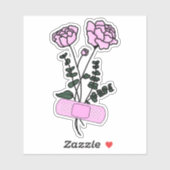 November Peony Flower Bandaid Sticker (Vel)