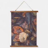 November: rode bessen en bruine herfstbladeren hangend wandkleed (Voorkant 2)