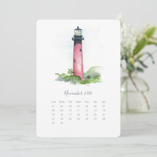November stand Alone Calendar vuurtoren Menu (Staand voorkant)