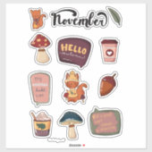November Sticker Sheet - Squirrels & Cozy Moments (Vel)