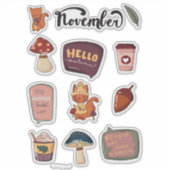 November Sticker Sheet - Squirrels & Cozy Moments (Voorkant)