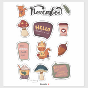 November stickerblad - Eekhoorns & gezellige momen Sticker