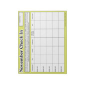 November Student Check in de wekelijkse Grade Prog Notitieblok (Linkerzijde)