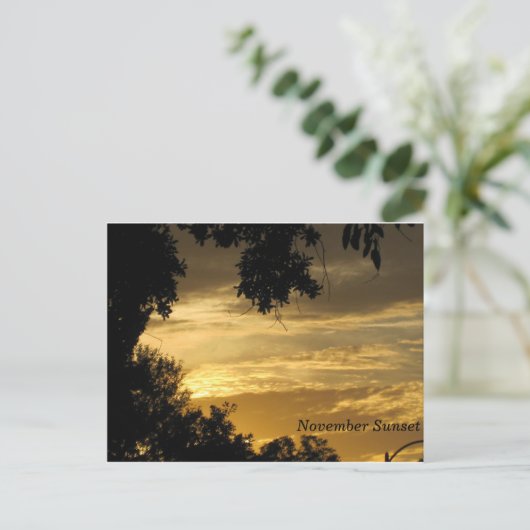 November Sunset Briefkaart (Staand voorkant)