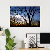 November Sunset van mijn Venster Poster (Thuiskantoor)