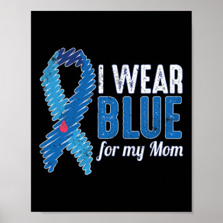 November T1D Bewustzijnslint Blauw voor Mam Diabet Poster