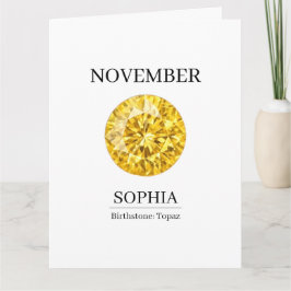 November Topaz Persoonlijke Verjaardag Kaart