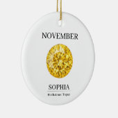 November Topaz Persoonlijke Verjaardag Keramisch Ornament (Rechts)