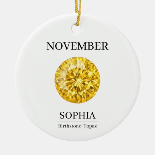 November Topaz Persoonlijke Verjaardag Keramisch Ornament (Voorkant)