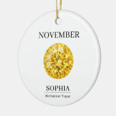 November Topaz Persoonlijke Verjaardag Keramisch Ornament (Links)