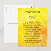 November verjaardag geboortesteen Topaas Briefkaart (Voorkant / Achterkant)