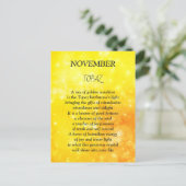 November verjaardag geboortesteen Topaz  Briefkaart (Staand voorkant)