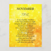 November verjaardag geboortesteen Topaz  Briefkaart (Voorkant)