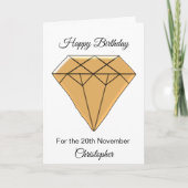 November Verjaardag Kaart - Topaz (Voorkant)